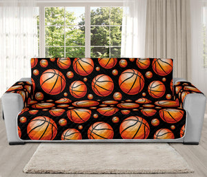 Black Basketball Pattern Print Oversized Sofa Protector
