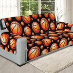 Black Basketball Pattern Print Oversized Sofa Protector