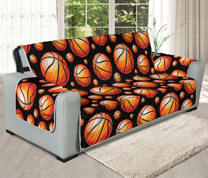 Black Basketball Pattern Print Oversized Sofa Protector