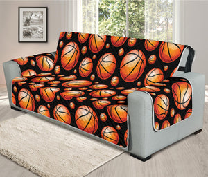 Black Basketball Pattern Print Oversized Sofa Protector