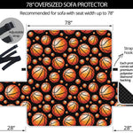 Black Basketball Pattern Print Oversized Sofa Protector