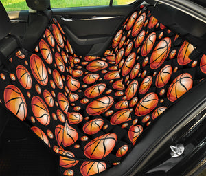 Black Basketball Pattern Print Pet Car Back Seat Cover