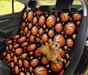 Black Basketball Pattern Print Pet Car Back Seat Cover