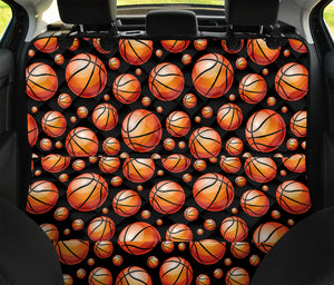 Black Basketball Pattern Print Pet Car Back Seat Cover