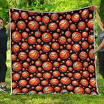 Black Basketball Pattern Print Quilt