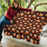 Black Basketball Pattern Print Quilt