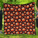 Black Basketball Pattern Print Quilt