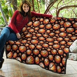 Black Basketball Pattern Print Quilt