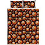 Black Basketball Pattern Print Quilt Bed Set