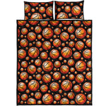 Black Basketball Pattern Print Quilt Bed Set