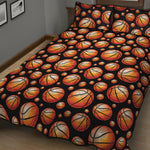 Black Basketball Pattern Print Quilt Bed Set