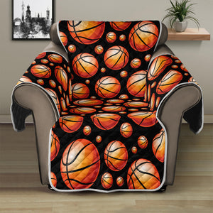 Black Basketball Pattern Print Recliner Protector