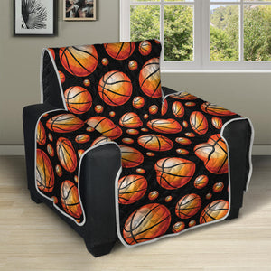 Black Basketball Pattern Print Recliner Protector