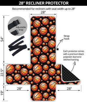 Black Basketball Pattern Print Recliner Protector