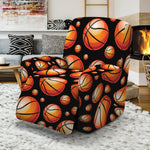 Black Basketball Pattern Print Recliner Slipcover