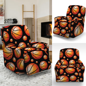 Black Basketball Pattern Print Recliner Slipcover