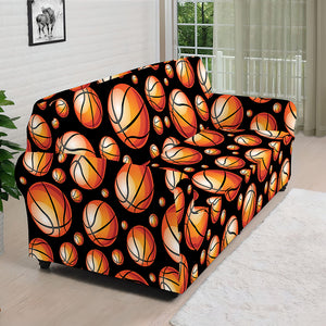 Black Basketball Pattern Print Sofa Cover