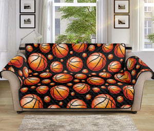 Black Basketball Pattern Print Sofa Protector