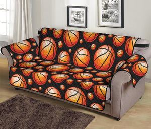 Black Basketball Pattern Print Sofa Protector