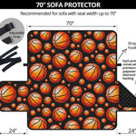 Black Basketball Pattern Print Sofa Protector