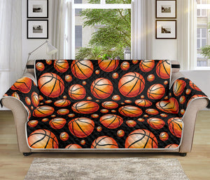 Black Basketball Pattern Print Sofa Protector