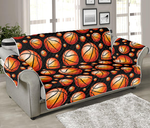 Black Basketball Pattern Print Sofa Protector