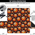 Black Basketball Pattern Print Sofa Protector