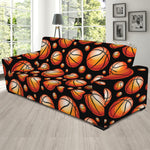 Black Basketball Pattern Print Sofa Slipcover