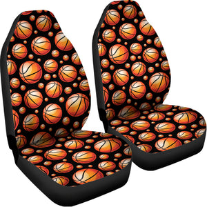 Black Basketball Pattern Print Universal Fit Car Seat Covers