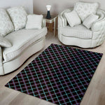 Black Blue And Pink Tartan Pattern Print Area Rug