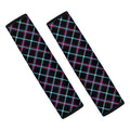 Black Blue And Pink Tartan Pattern Print Car Seat Belt Covers