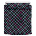 Black Blue And Pink Tartan Pattern Print Duvet Cover Bedding Set