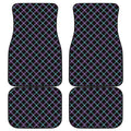 Black Blue And Pink Tartan Pattern Print Front and Back Car Floor Mats