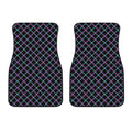 Black Blue And Pink Tartan Pattern Print Front Car Floor Mats