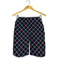 Black Blue And Pink Tartan Pattern Print Men's Shorts