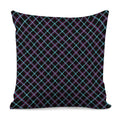 Black Blue And Pink Tartan Pattern Print Pillow Cover