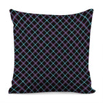 Black Blue And Pink Tartan Pattern Print Pillow Cover