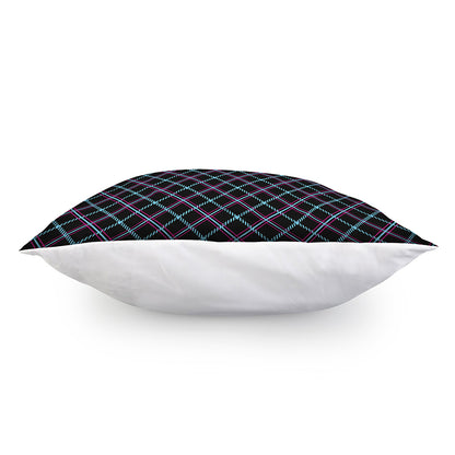 Black Blue And Pink Tartan Pattern Print Pillow Cover