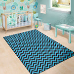 Black Blue And Purple Chevron Print Area Rug