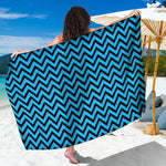 Black Blue And Purple Chevron Print Beach Sarong Wrap