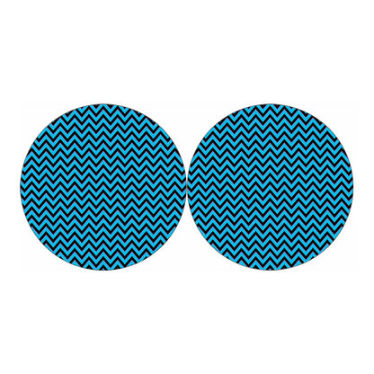 Black Blue And Purple Chevron Print Car Coasters