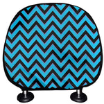 Black Blue And Purple Chevron Print Car Headrest Covers