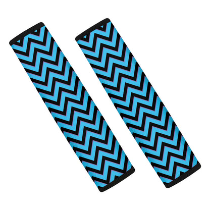 Black Blue And Purple Chevron Print Car Seat Belt Covers