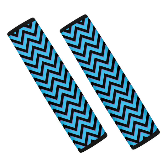 Black Blue And Purple Chevron Print Car Seat Belt Covers
