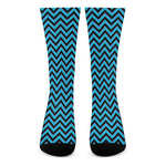 Black Blue And Purple Chevron Print Crew Socks