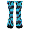 Black Blue And Purple Chevron Print Crew Socks