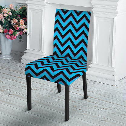 Black Blue And Purple Chevron Print Dining Chair Slipcover