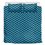 Black Blue And Purple Chevron Print Duvet Cover Bedding Set