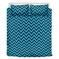 Black Blue And Purple Chevron Print Duvet Cover Bedding Set