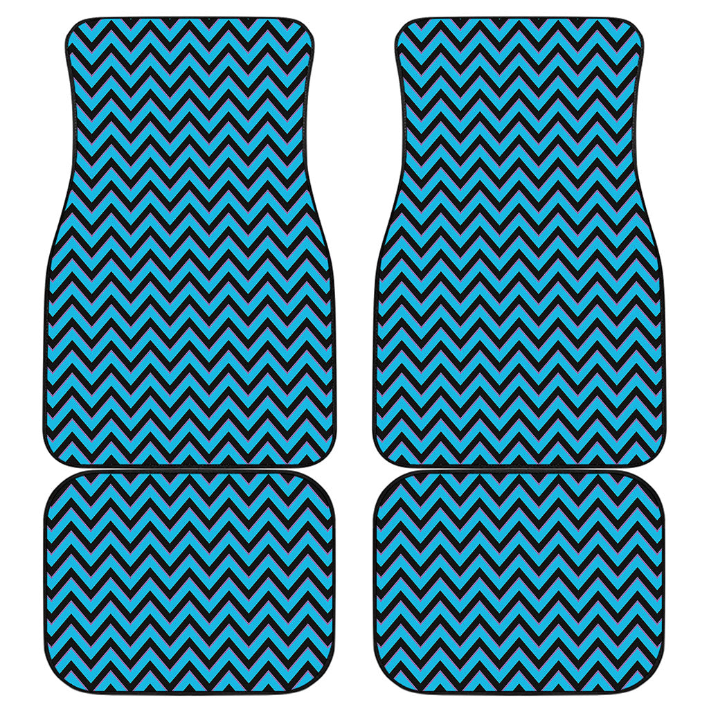 Black Blue And Purple Chevron Print Front and Back Car Floor Mats